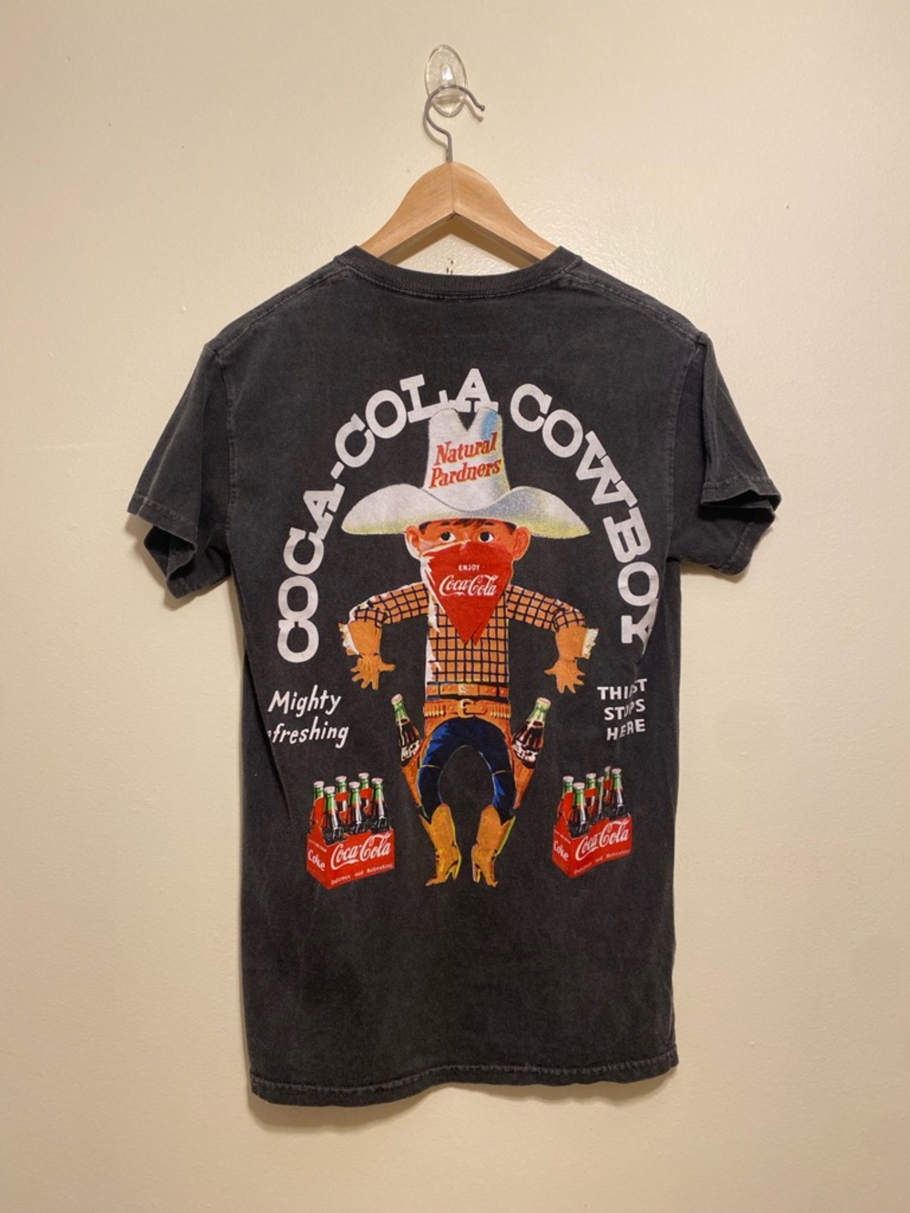 Coca Cola Black Tee with Red Logo - Men's Short Sleeve. Size S